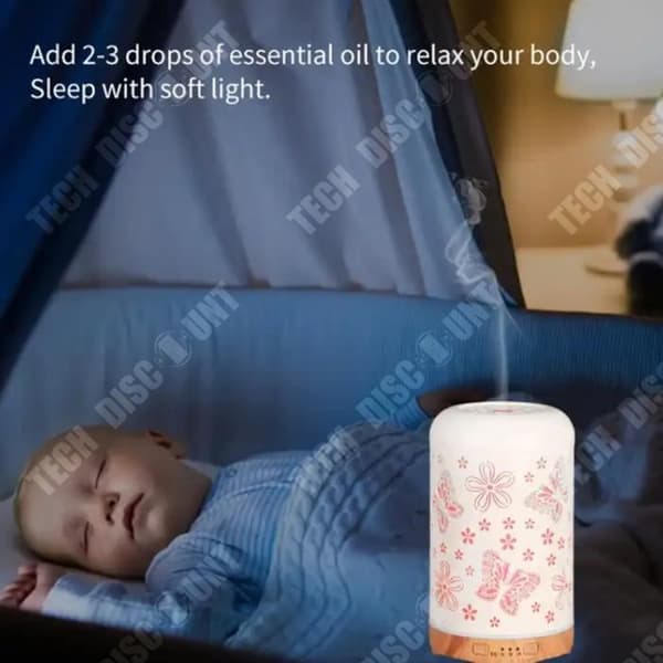 TD® liten luftfuktare, tyst för kontor, hem, sovrum, kontor, sovsal, student, aromaterapimaskin