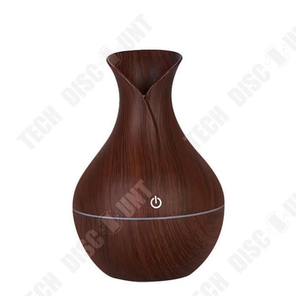 TD® Wood Grain Vase Luftfuktare, aromaterapimaskin, bilkontor och hem - luftspridare för eterisk olja