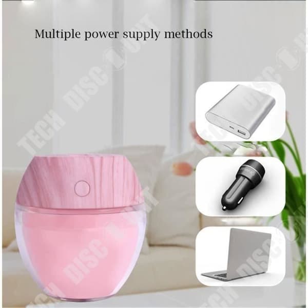 TD® Diffuser Liten nattlampa/luftfuktare med USB-strömförsörjning Multifunktionell luftfuktare/luftrenare Rosa