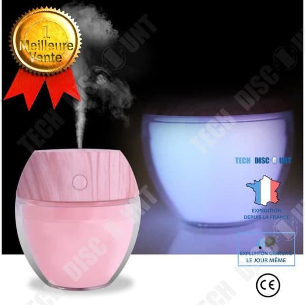 TD® Diffuser Liten nattlampa/luftfuktare med USB-strömförsörjning Multifunktionell luftfuktare/luftrenare Rosa