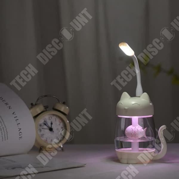 TD® Cute Cat Shape eterisk olja Luftfuktare - Flerfärgad LED luftrenande behandling för hemmet