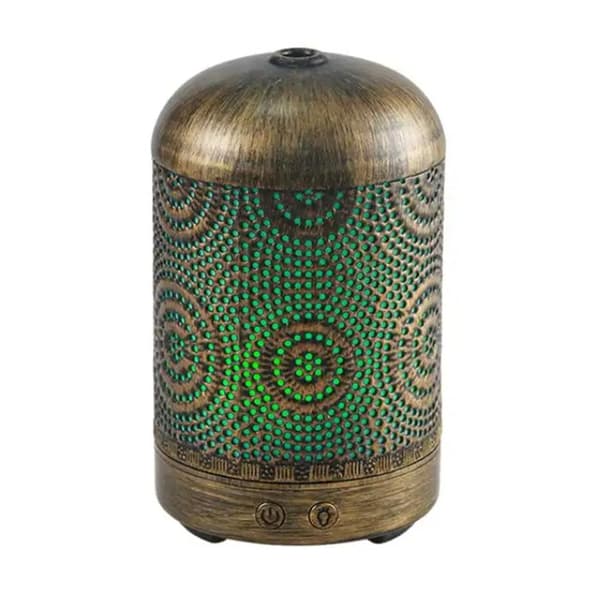 TD® 100ML cirkel blomma guld brons färgglad nattljus aromaterapi maskin atomizer sovrum luftrenare luftfuktare