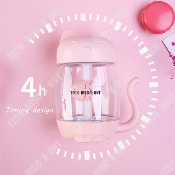 TD® Cute Pet Cat and Fish USB Luftfuktare Liten LED-fläkt Hem Nattlampa Kattunge Luftfuktare
