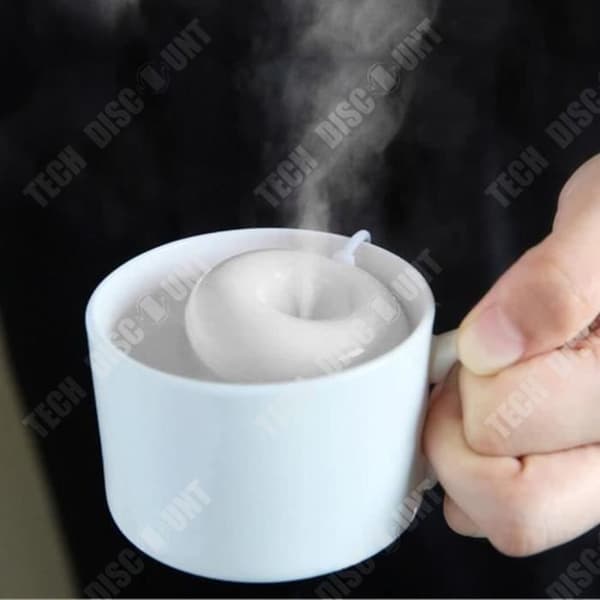 TD® Mini Luftfuktare Donut Form Hemmakontor USB Luftrenare Renare Mini Luftfuktare Vit
