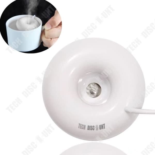 TD® Mini Luftfuktare Donut Form Hemmakontor USB Luftrenare Renare Mini Luftfuktare Vit