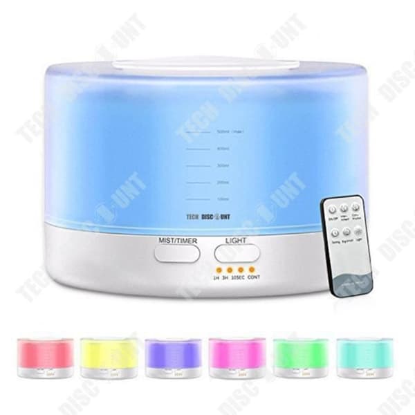 TD® Fjärrkontroll Luftfuktare Tyst Ultraljud Aroma Diffuser Aroma Diffuser Luftfuktare 500ML Befuktning