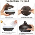 Miniatyrbild 4 av 4: TD® Wood Grain Aroma Diffuser 300ML Hemma Sovrum Luftrening Färgglad Tyst Luftfuktare Luftrenare