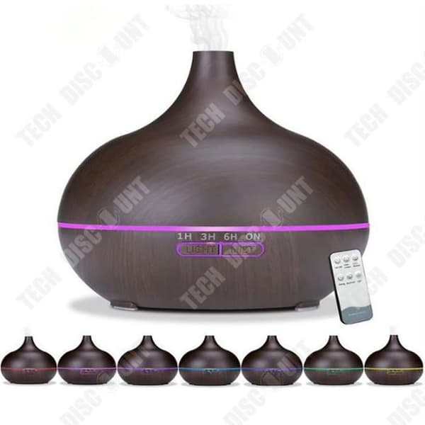 TD® Wood Grain Aroma Diffuser 300ML Hemma Sovrum Luftrening Färgglad Tyst Luftfuktare Luftrenare