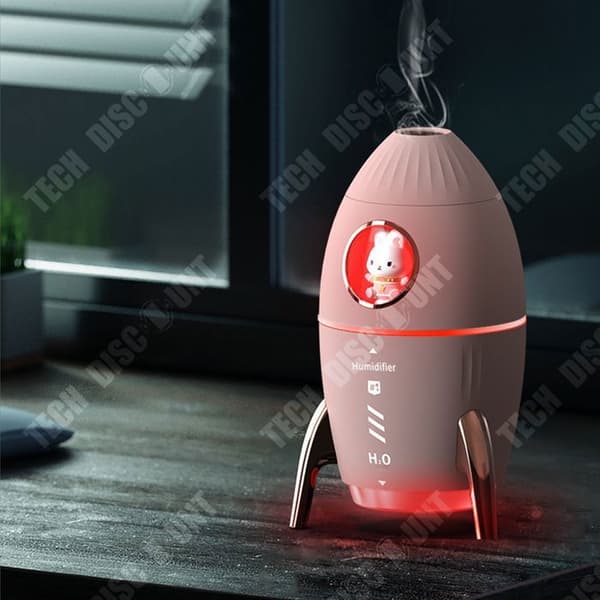 TD® maneter raketformad luftfuktare USB Mini Aromaterapimaskin Luftfuktare Kontorspresent