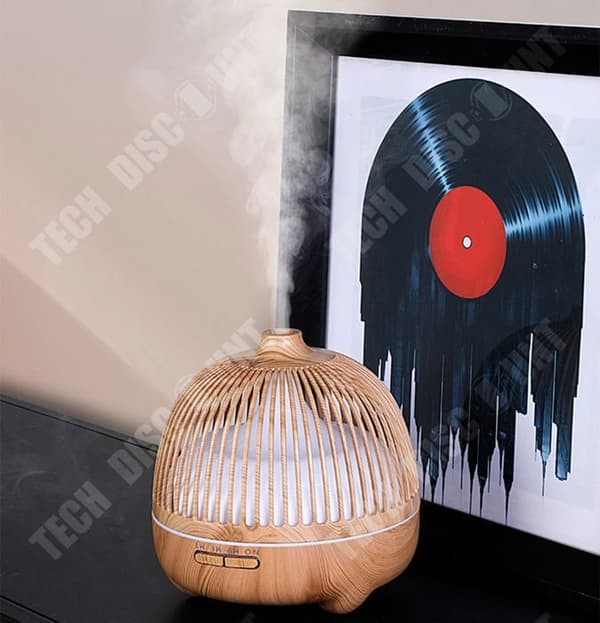 TD® Aromaterapimaskin Bluetooth Musik Ultraljud Träkornsluftfuktare eterisk olja Aromaterapimaskin