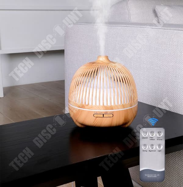 TD® Aromaterapimaskin Bluetooth Musik Ultraljud Träkornsluftfuktare eterisk olja Aromaterapimaskin