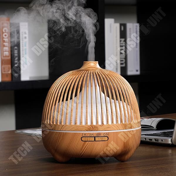 TD® Aromaterapimaskin Bluetooth Musik Ultraljud Träkornsluftfuktare eterisk olja Aromaterapimaskin