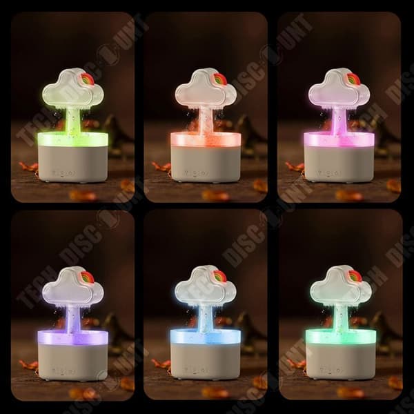 TD® Rainbow Clouds Regndroppar Aromaterapi Diffuser Luftfuktare Ultrasonic Desktop Mute Home Large Mist Aromaterapi Diffuser