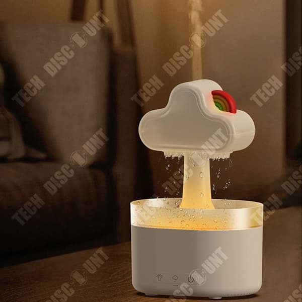 TD® Rainbow Clouds Regndroppar Aromaterapi Diffuser Luftfuktare Ultrasonic Desktop Mute Home Large Mist Aromaterapi Diffuser