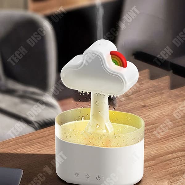 TD® Rainbow Clouds Regndroppar Aromaterapi Diffuser Luftfuktare Ultrasonic Desktop Mute Home Large Mist Aromaterapi Diffuser