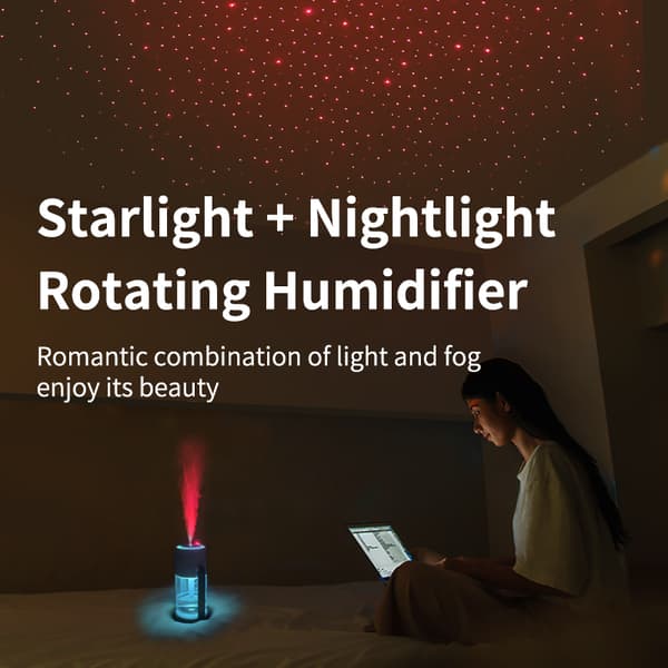 INF Stjernehimmel Luftfukter med Roterende Projeksjon - Modell CL28 Hvit
