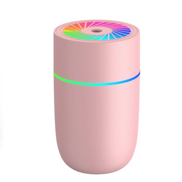 INF WT-009 Bil Luftfukter: USB Mini Stille Fargerikt Lys Rosa