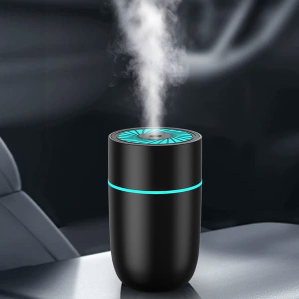 INF WT-009 Auton Ilmankostutin: USB Mini Hiljainen Värikäs Valo Musta