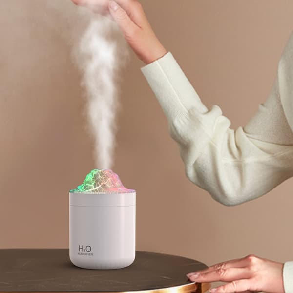 INF WT-11 Luftfugter: 500 ml, Støjsvag, Farverigt Lys, USB-skrivebord Hvid