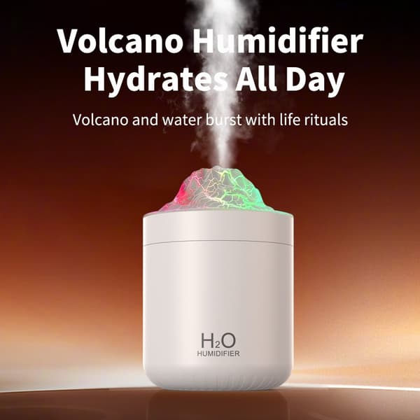 INF WT-11 Luftfugter: 500 ml, Støjsvag, Farverigt Lys, USB-skrivebord Hvid