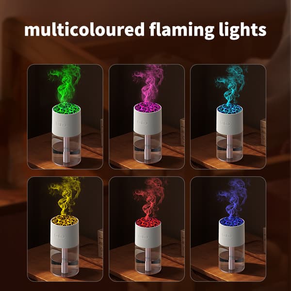 INF Volcano Humidifier HS02: Simuler flamme med 7-farget lys Rosa