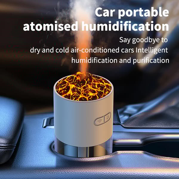 INF Volcano Humidifier HS02: Simuler flamme med 7-farget lys Rosa