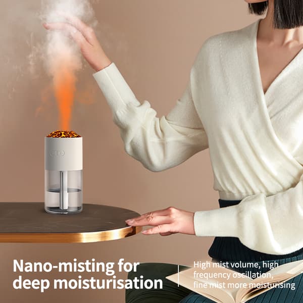 INF Volcano Humidifier HS02: Simuler flamme med 7-farget lys Rosa