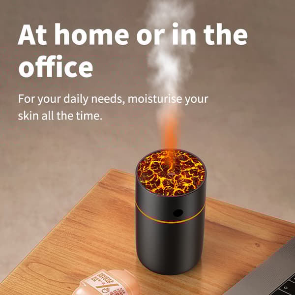 INF Volcano Humidifier HS01: Simuler flamme, Rens luften Sort
