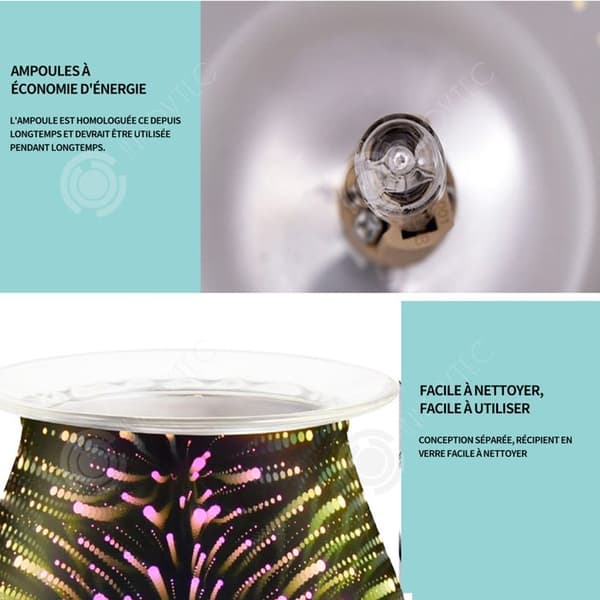 INN Aroma lampa 5,8 x 4,5 tum justerbar touch arom lampa 3d fyrverkerier upplyst elektrisk arom diffusor smältlampa