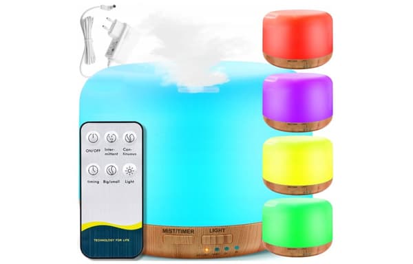 LUFTFUGTIGER DIFFUSER AROMATERAPI NAT LAMPE RGB IONISATOR DUFT