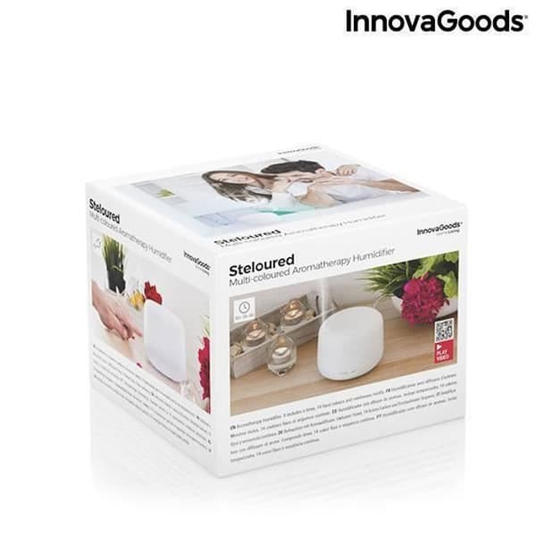 Steloured InnovaGoods Aroma Diffuser Luftfuktare med Flerfärgad LED - Svart - Kapacitet 0,5 L