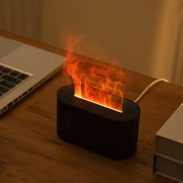 OBOSOE 【Atmosfärslampa & Luftfuktare】Mini Aromadiffusor för Hem & Kontor – Tyst USB-drift