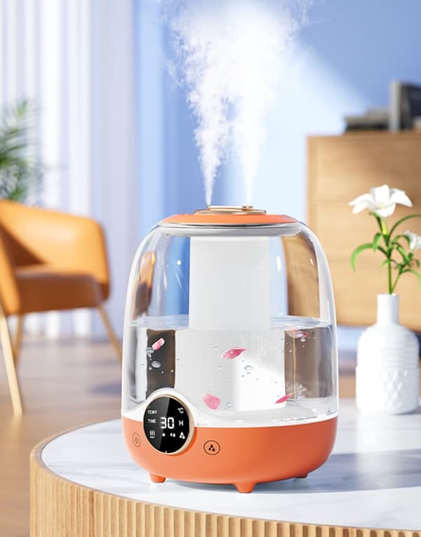 OBOSOE Luftfuktare 3L med tyst dimma – Smart timer, dubbla munstycken, LED-ljus – Perfekt för sovrum och barnrum