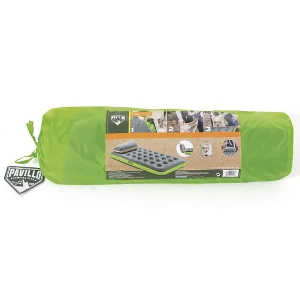 BESTWAY Pavillo uppblåsbar campingmadrass - 1 Roll & Relax - 188 x 99 x 22 cm - Med uppblåsningsväska