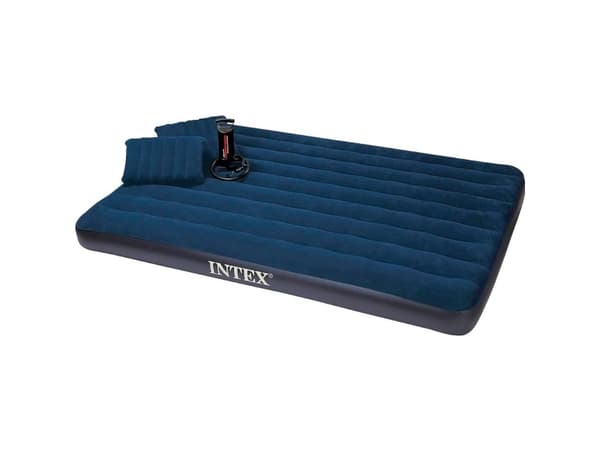 Intex Klassisk Downy Luftmadras og Håndpumpe 152x203x25 cm