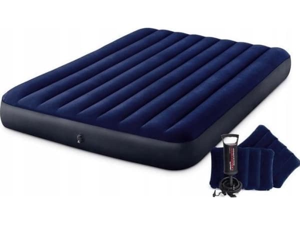 Intex Klassisk Downy Luftmadras og Håndpumpe 152x203x25 cm
