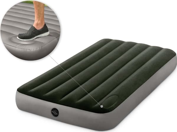 Intex Downy Air madrass med innebygget fotpumpe 99x191x25 cm