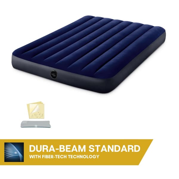 Intex Classic Dura-Beam - Airbed - 2 personer - Med reparationssæt og håndpumpe - 203x152x25 cm - PVC - Blå