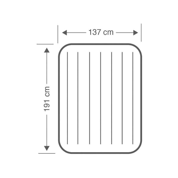 Intex Comfort Pehmo - Ilmasänky - 2 hengelle - Sisältää sisäänrakennetun moottoripumpun ja kantolaukun - 203x152x33 cm - PVC - Vaaleanharmaa