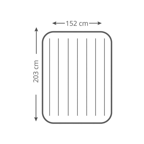 Intex Comfort Plush Elevated - Airbed - 2 Personer - Inklusiv indbygget motorpumpe og reparationssæt - 203x152x46 cm - PVC - Lysegrå