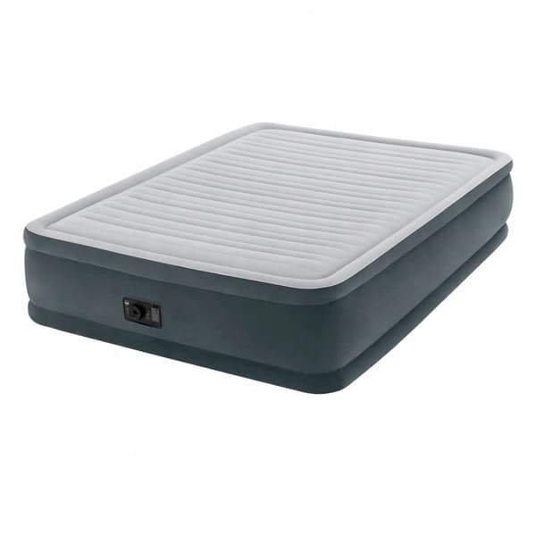 Intex Comfort Plush Elevated - Airbed - 2 Personer - Inklusiv indbygget motorpumpe og reparationssæt - 203x152x46 cm - PVC - Lysegrå