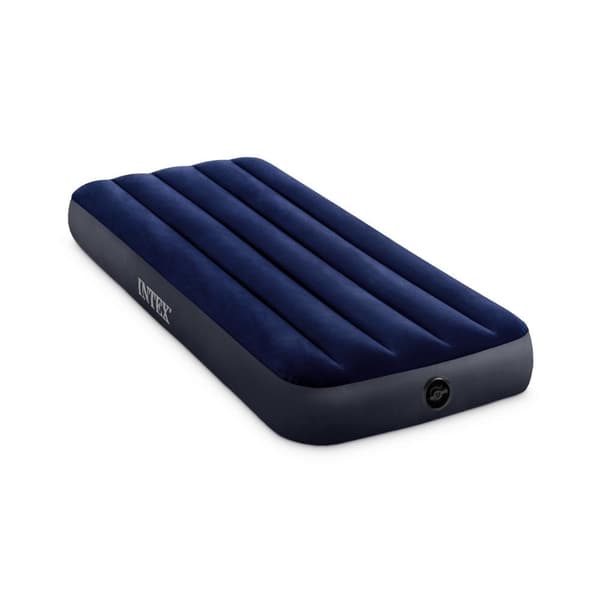 Intex PremAire I - Airbed - Dobbeltseng - Inklusiv indbygget elektrisk pumpe, bæretaske og reparationssæt - 191x137x46 cm - PVC - Grå