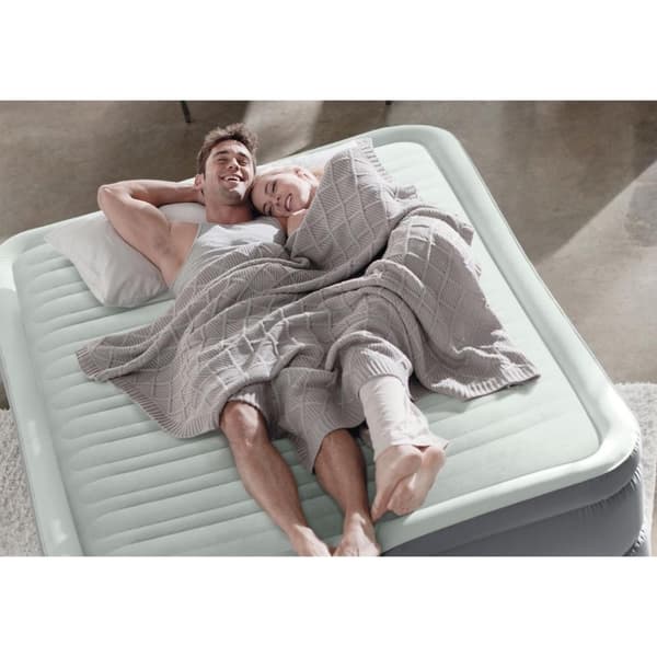 Intex PremAire I - Ilmasänky - 2 hengelle - Sisältää sisäänrakennetun pumpun, kantolaukun ja korjaussarjan - 203x152x46 cm - PVC - Harmaa