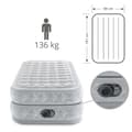 Miniatyrbild 3 av 7: Intex Supreme Air-Flow - Luftbädd - 1 person - Inklusive inbyggd motorpump och reparationsset - 191x99x51 cm - PVC - Ljusgrå