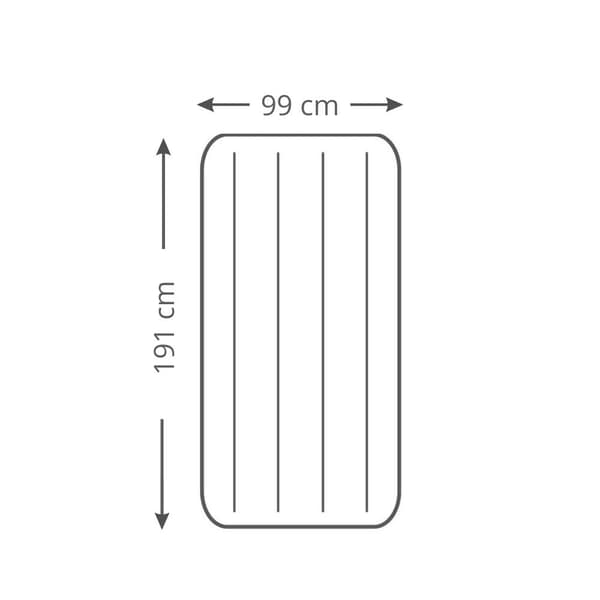 Intex Supreme Air-Flow - Luftbädd - 1 person - Inklusive inbyggd motorpump och reparationsset - 191x99x51 cm - PVC - Ljusgrå