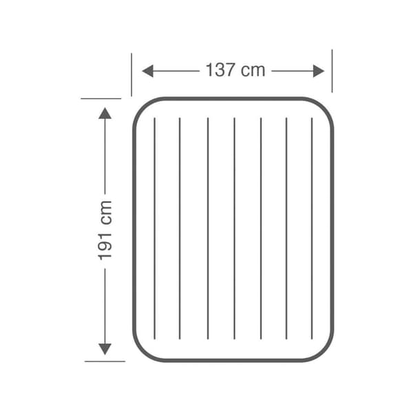 Intex Deluxe - Airbed - Dobbeltseng - Med reparationssæt og håndpumpe - 191x137x25 cm - PVC - Beige