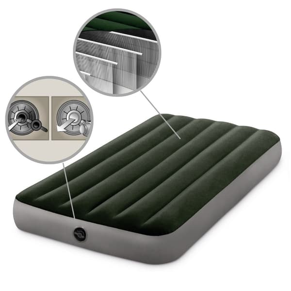 Intex Prestige Downy - Luftbädd - 1 person - Inklusive batteripump och reparationsset - 191x99x25 cm - PVC - Grön