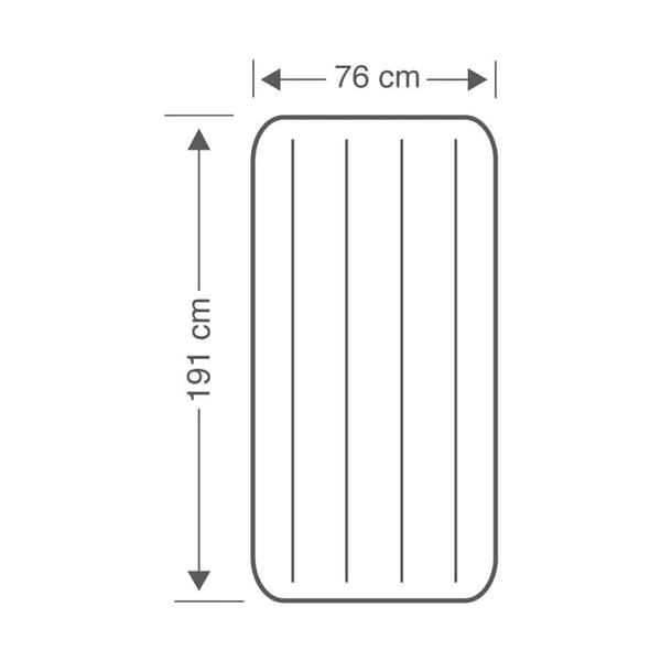 Intex Downy - Airbed - 1 person - Kompakt - Inklusiv indbygget fodpumpe og reparationssæt - 191x76x25 cm - PVC - Grøn