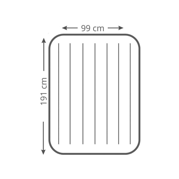 Intex Pudestøtte Mid-Rise - Airbed - 2 Personer - Inklusiv indbygget pumpe og reparationssæt - 203x152x30 cm - PVC - Grå