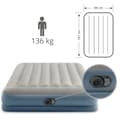 Miniatyrbillede 2 af 8: Intex Pudestøtte Mid-Rise - Airbed - 2 Personer - Inklusiv indbygget pumpe og reparationssæt - 203x152x30 cm - PVC - Grå